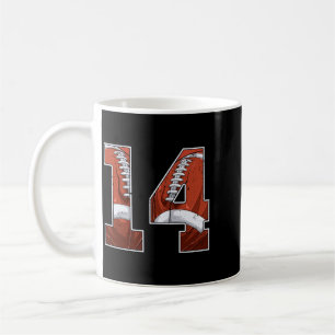 Football 14th Birthday Boy Fourn 14 Years Old Bday Coffee Mug