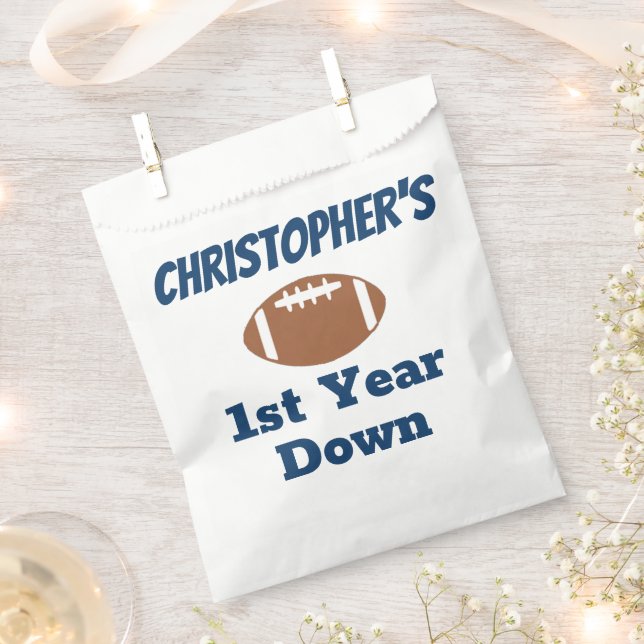 Football 1st Birthday Favour Bag (Clipped)
