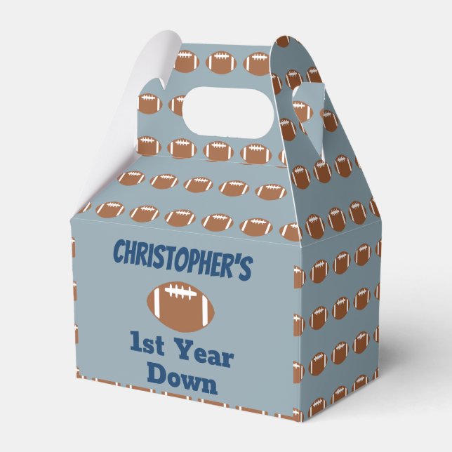Football 1st Birthday Favour Box (Front Side)