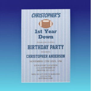 Football 1st Birthday Invitation