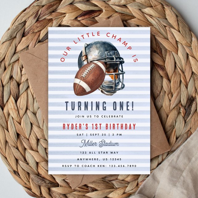 Football 1st Birthday Invitation (Creator Uploaded)