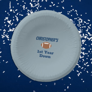 Football 1st Birthday Paper Plate