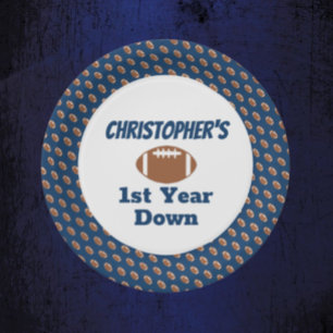 Football 1st Birthday Paper Plate