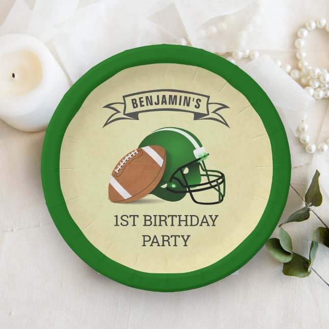 Football 1st Birthday Party Paper Plate (Creator Uploaded)