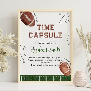 Football 1st Birthday Time Capsule Sign