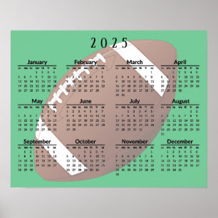 Football 2025 Calendar Poster