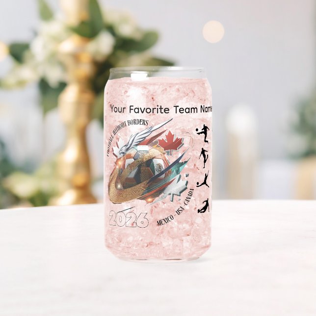 Football 2026 Can Glass – Mexico USA Canada Design (Insitu (Wedding))