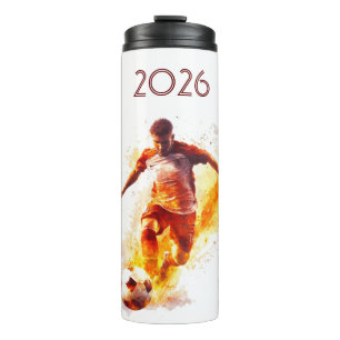 Football 2026 on fire thermal tumbler