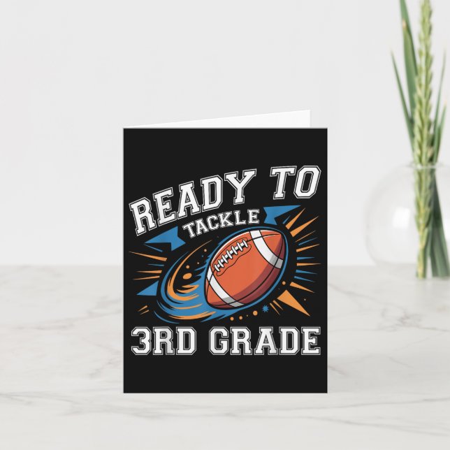 Football 3rd Third Grade First Day Of School Back  Card (Front)