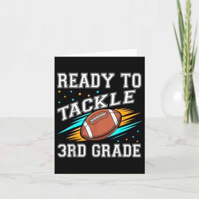 Football 3rd Third Grade First Day Of School Back  Card (Front)