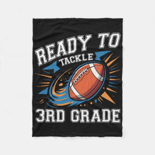 Football 3rd Third Grade First Day Of School Back Fleece Blanket