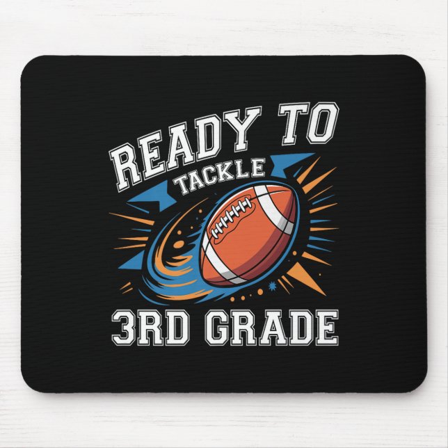 Football 3rd Third Grade First Day Of School Back  Mouse Pad (Front)