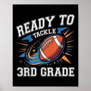 Football 3rd Third Grade First Day Of School Back Poster