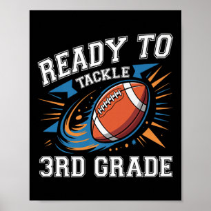 Football 3rd Third Grade First Day Of School Back  Poster