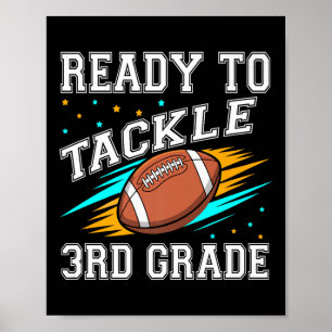 Football 3rd Third Grade First Day Of School Back Poster