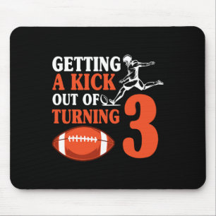 Football 3th Birthday Party Kick Team Player Sport Mouse Pad