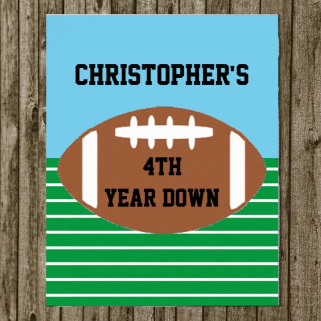 Football 4th Year Down Birthday Poster (Creator Uploaded)