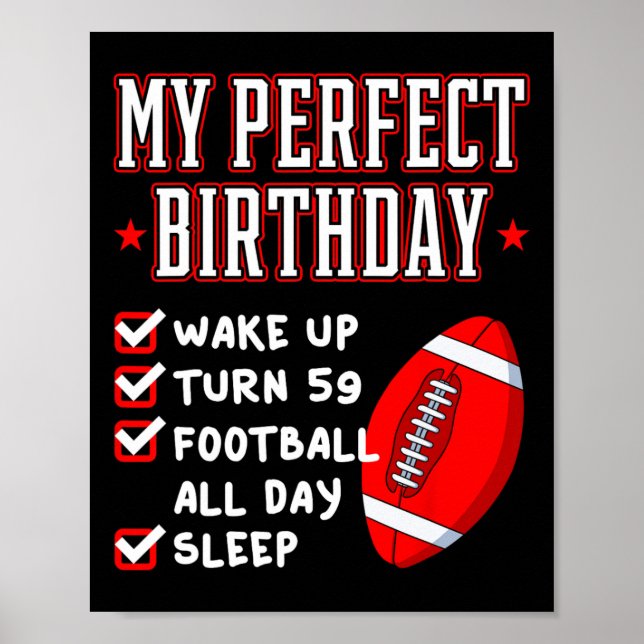 Football 59 Birthday Party Team Player Sports Coac Poster (Front)
