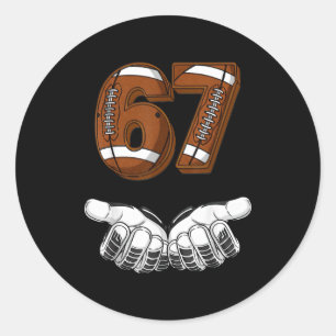 Football 67 Six Seven Funny Gen Alpha Meme Classic Round Sticker