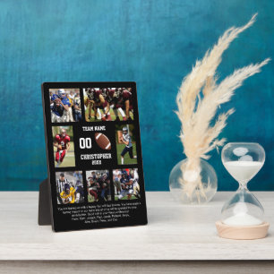 Football 7 photo collage team name plaque