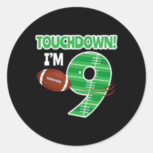 Football 9th Birthday Party Player Game Lover Team Classic Round Sticker