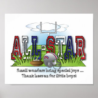 Football All-Star Boys Room Wall Art