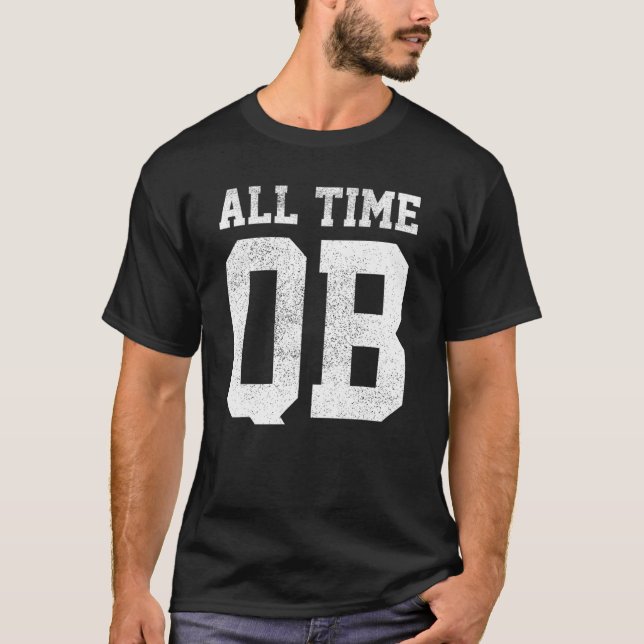 Football All Time QB Quarterback Kids Boys Dad T-Shirt (Front)