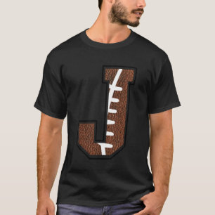 Football Alphabet Monogram Initial Letter J T-Shirt