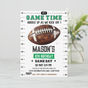 Football American Birthday  Invitation