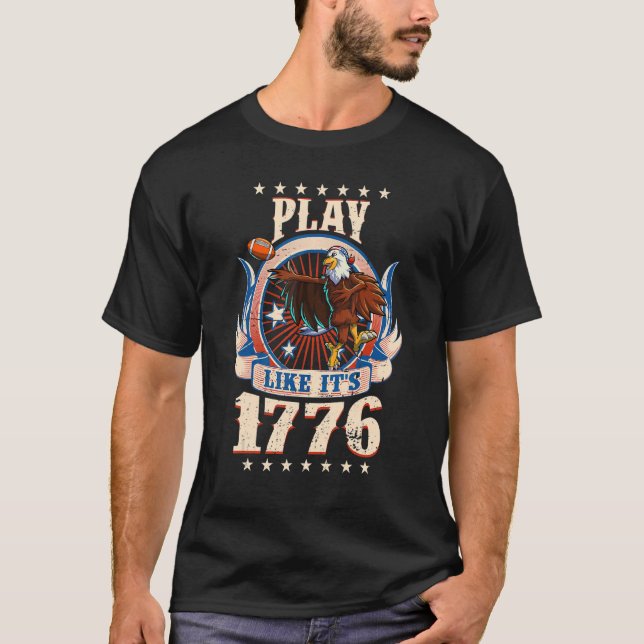 Football American Eagle 4th Of July Boys Men Ameri T-Shirt (Front)