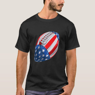 Football American Flag 4th Of July Kids Boys Ameri T-Shirt