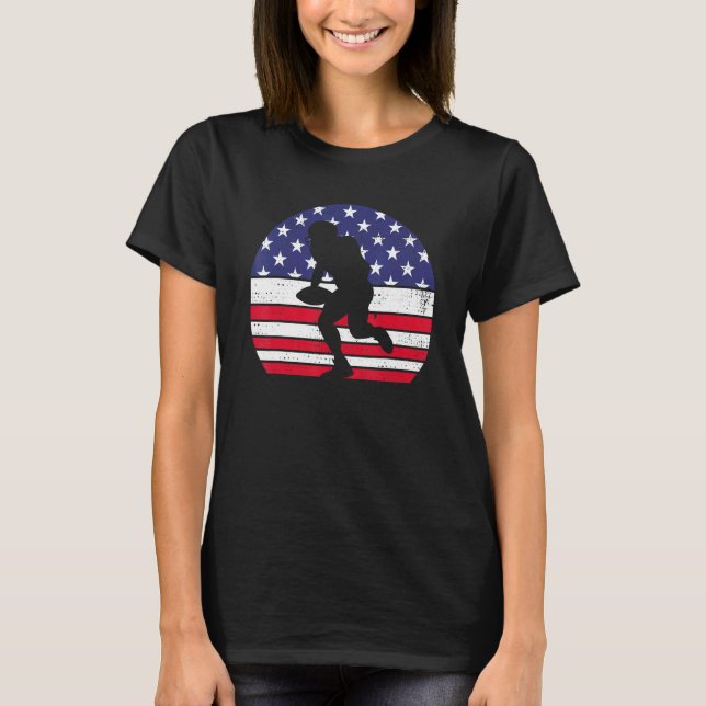 Football American Flag Us Usa T-Shirt (Front)