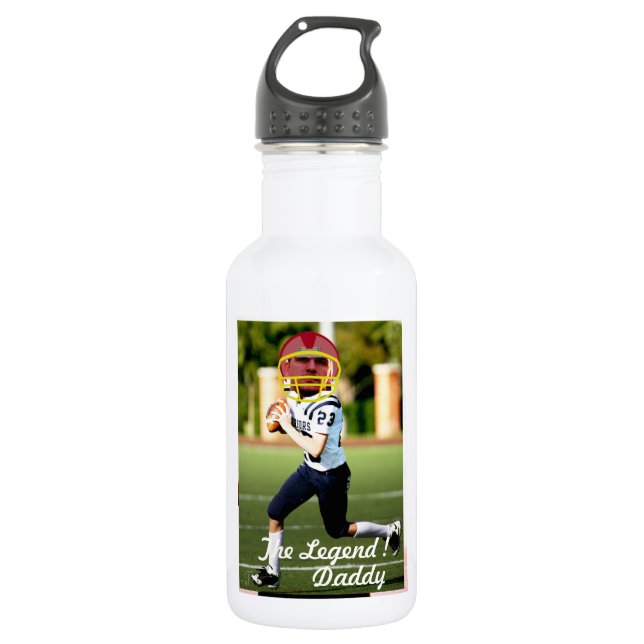 Football American Player - with YOUR Photo & Text- 532 Ml Water Bottle (Front)