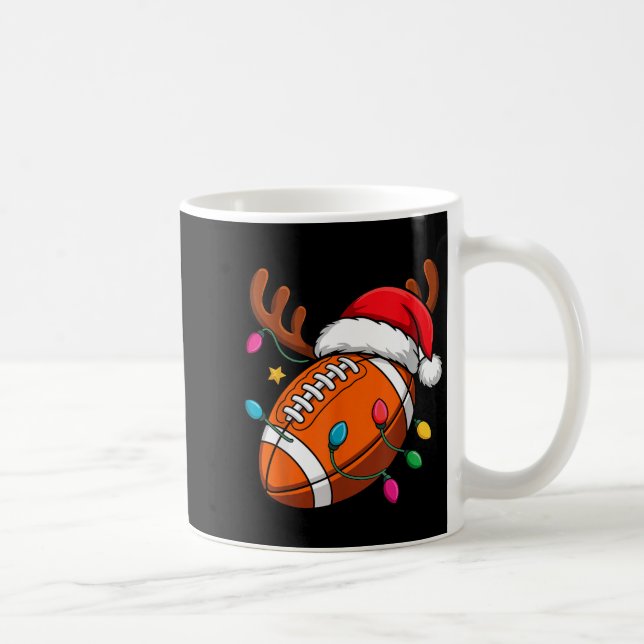 Football American Reindeer Horns Christmas Xmas Ba Coffee Mug (Right)