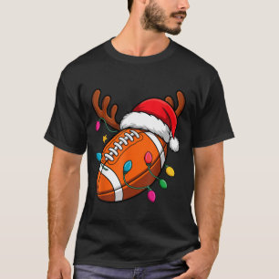 Football American Reindeer Horns Christmas Xmas Ba T-Shirt
