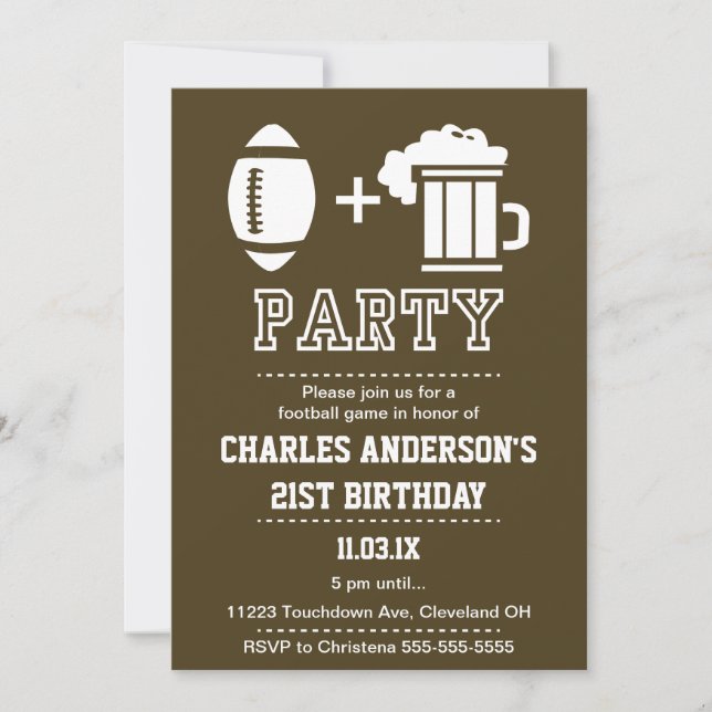 Football and Beer Invitation (Front)