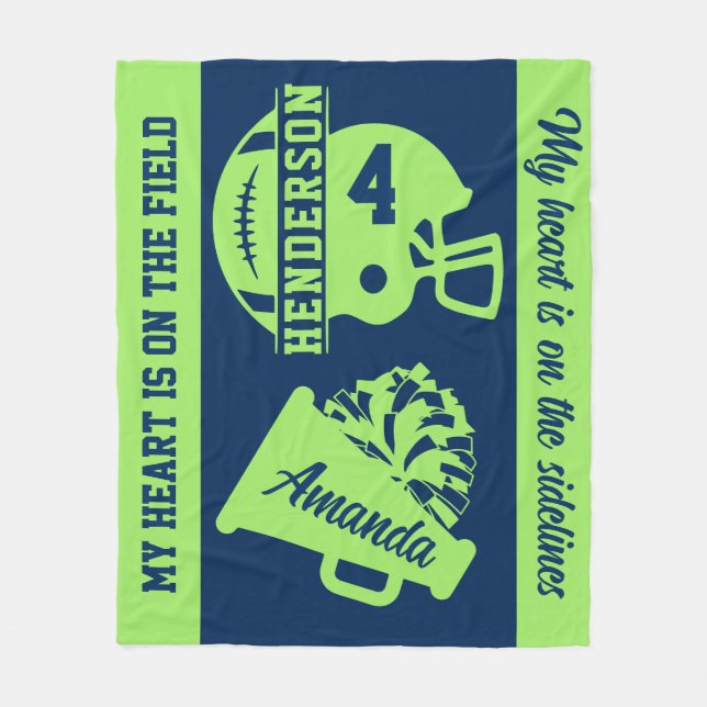 Football and Cheer Game Day Fleece Blanket (Front)