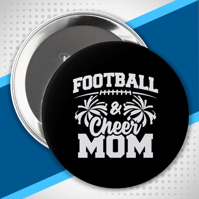 Football and Cheer Mum - High School Sports 10 Cm Round Badge (Creator Uploaded)