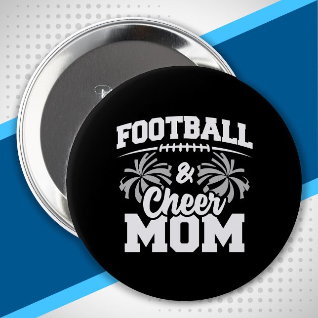 Football and Cheer Mum - High School Sports 10 Cm Round Badge (Creator Uploaded)