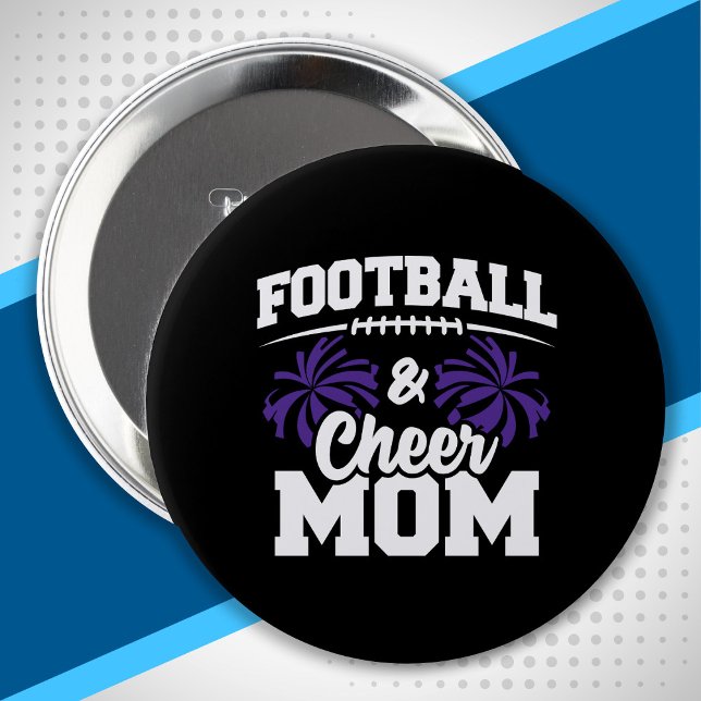 Football and Cheer Mum - High School Sports 10 Cm Round Badge (Creator Uploaded)