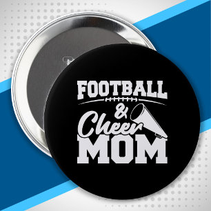 Football and Cheer Mum - High School Sports 10 Cm Round Badge