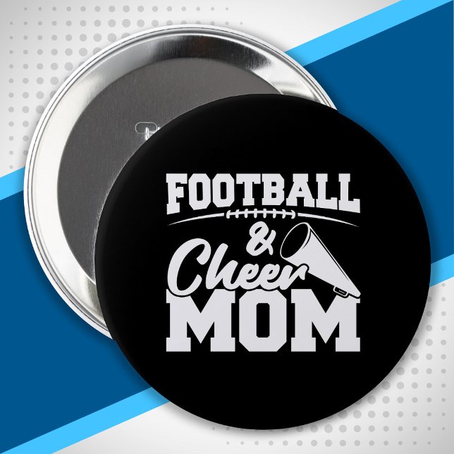 Football and Cheer Mum - High School Sports 10 Cm Round Badge (Creator Uploaded)
