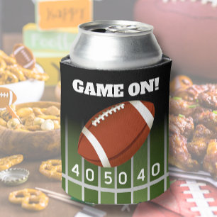 Football and Field Yard Lines Can Cooler
