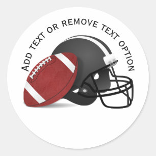 Football and Football Helmet Classic Round Sticker