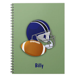 Football and Football Helmet Personal Notebook