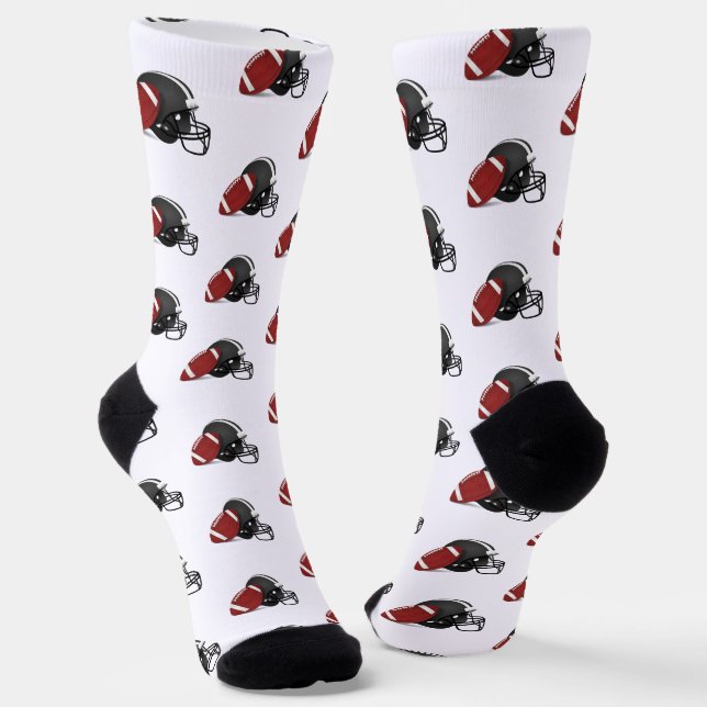 Football and Football Helmet Socks (Angled)