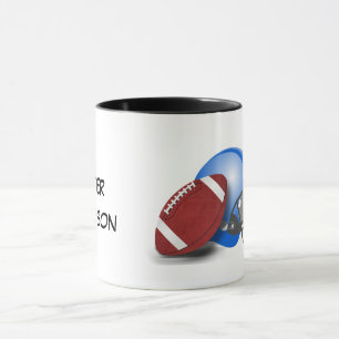 Football and Helmet personalize with name Mug