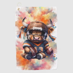 Football And Highland Cows Golf Towel