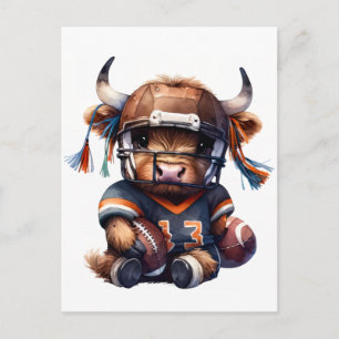 Football And Highland Cows Postcard