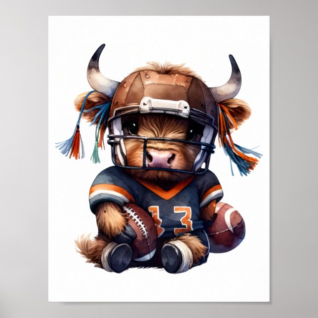 Football And Highland Cows Poster (Front)
